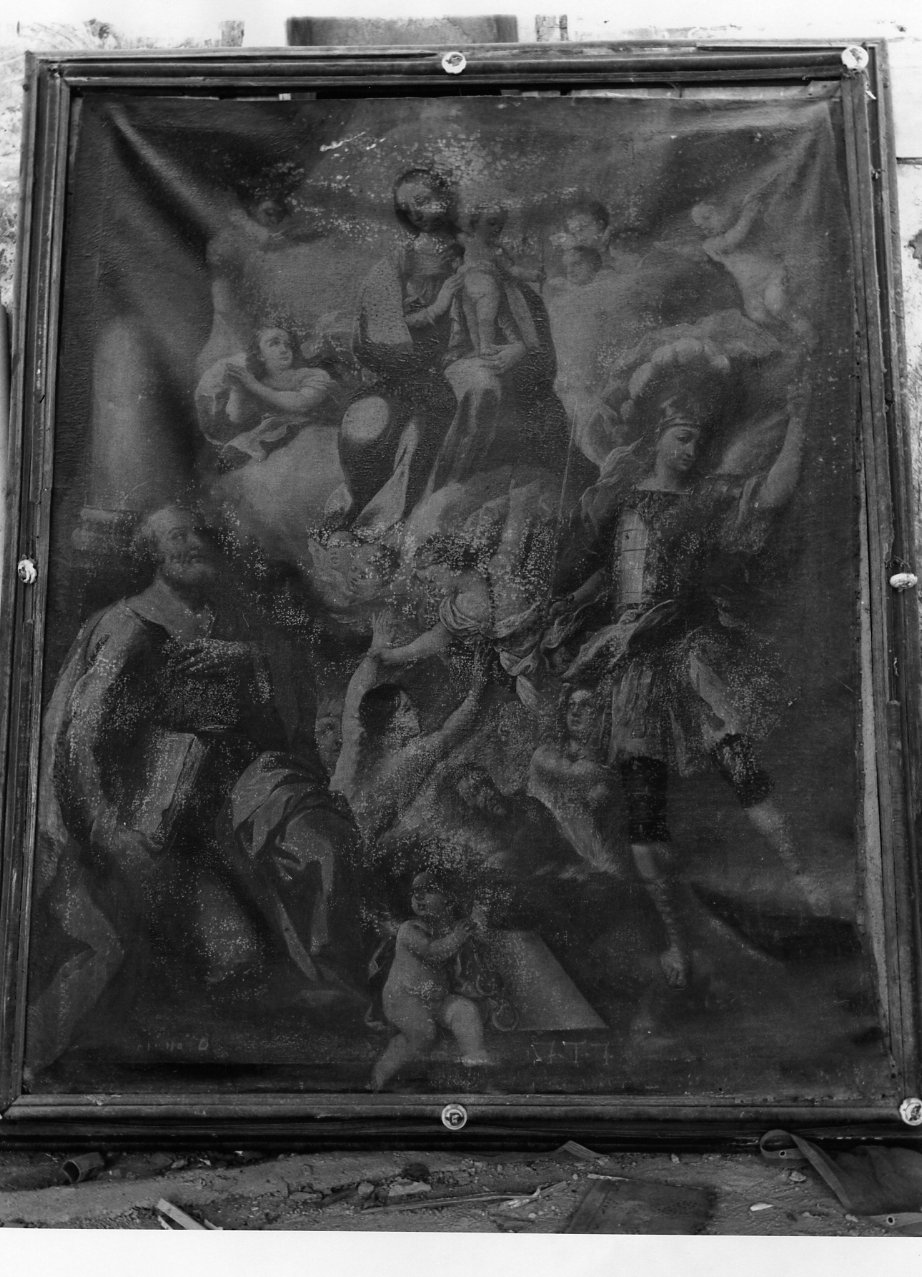 Madonna Immacolata, San Michele arcangelo e San Pietro (dipinto) di Lama Giovan Battista (sec. XVIII)