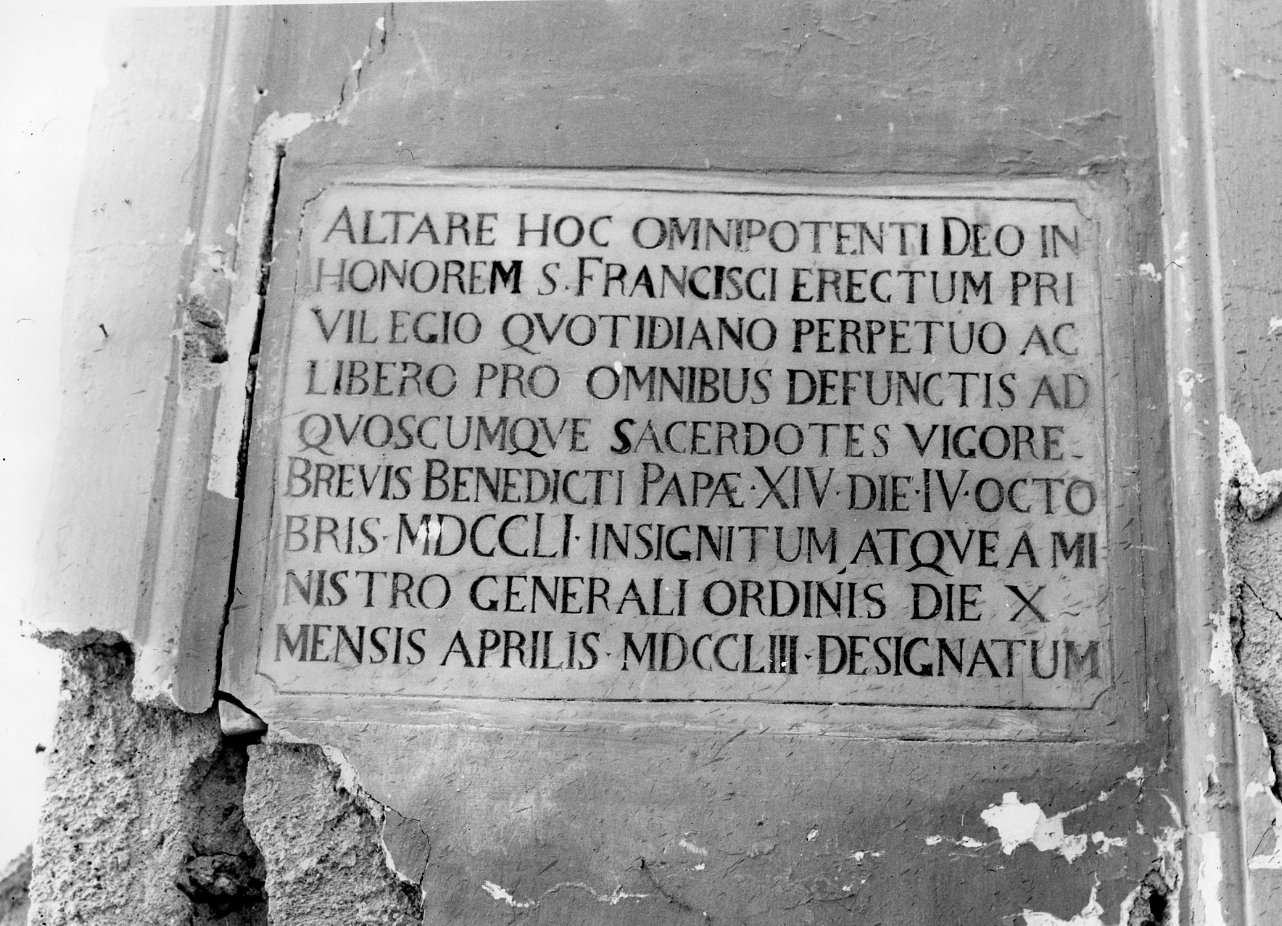 lapide celebrativa - bottega campana (sec. XVIII)