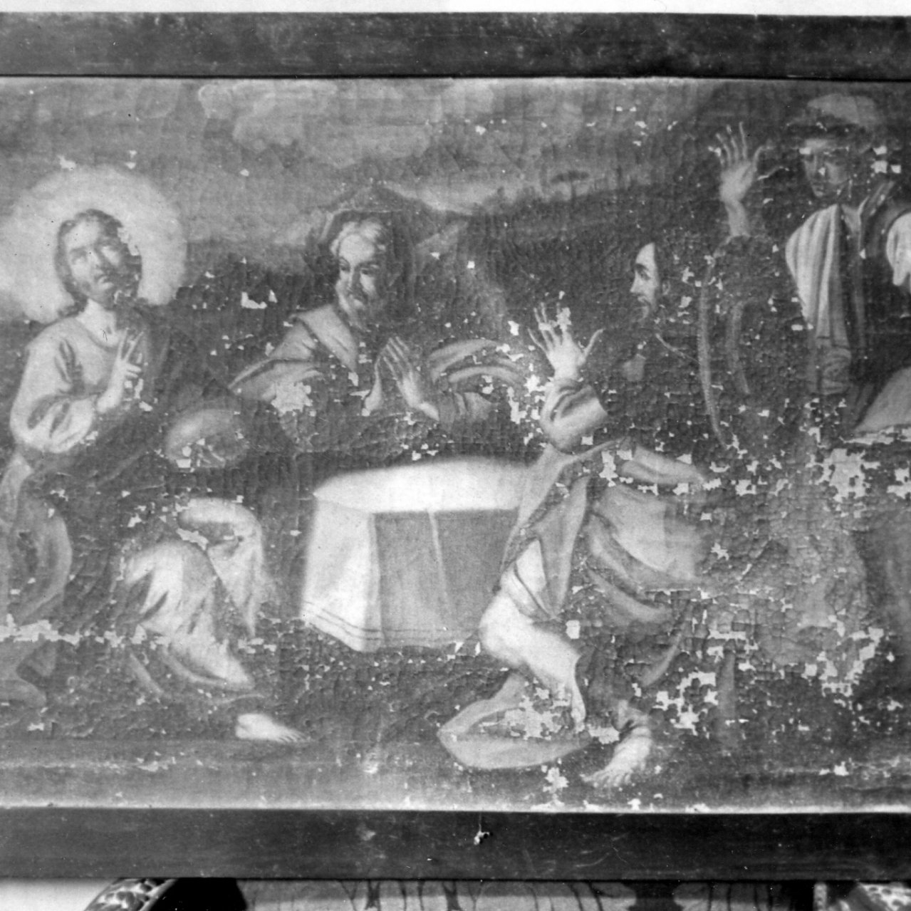 cena in Emmaus (dipinto) di De Mura Francesco (scuola) (seconda metà sec. XVIII)