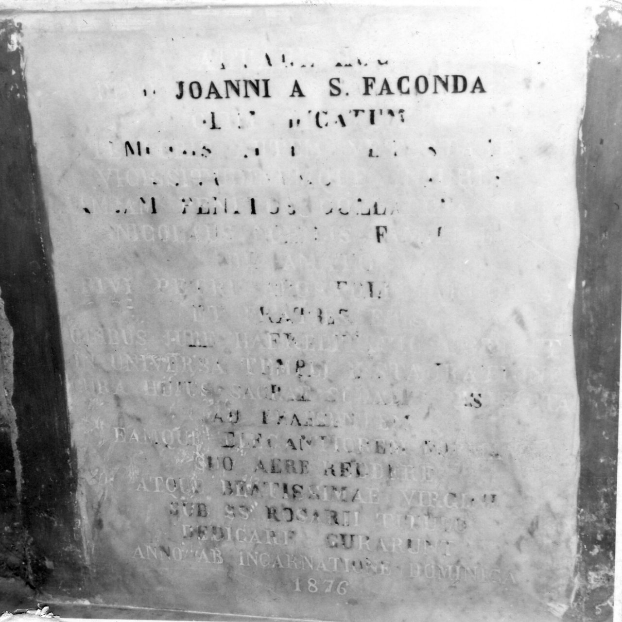 lapide commemorativa - bottega napoletana (sec. XIX)