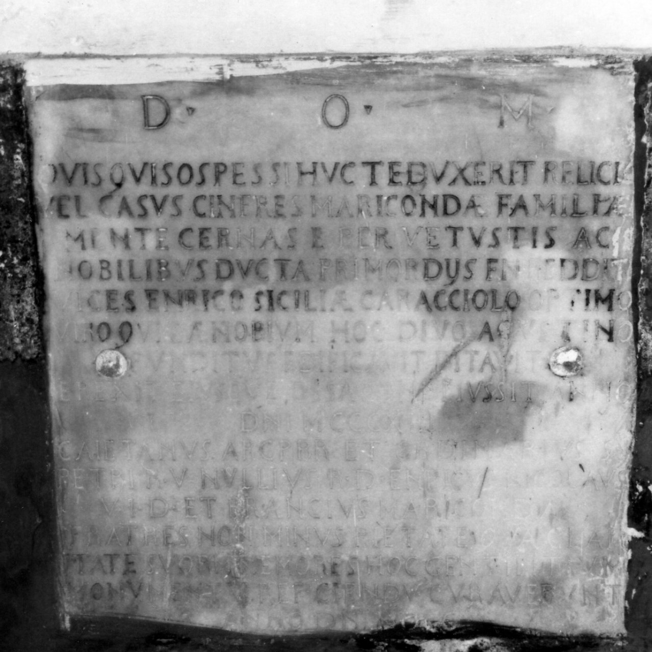 lapide commemorativa - bottega napoletana (sec. XVIII)