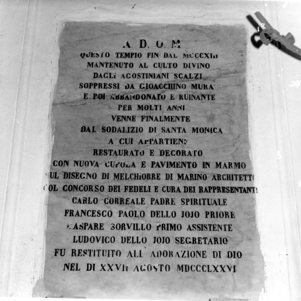 lapide commemorativa - bottega napoletana (sec. XIX)