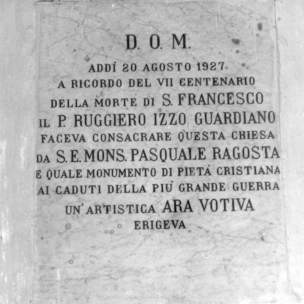 lapide commemorativa - bottega napoletana (sec. XX)