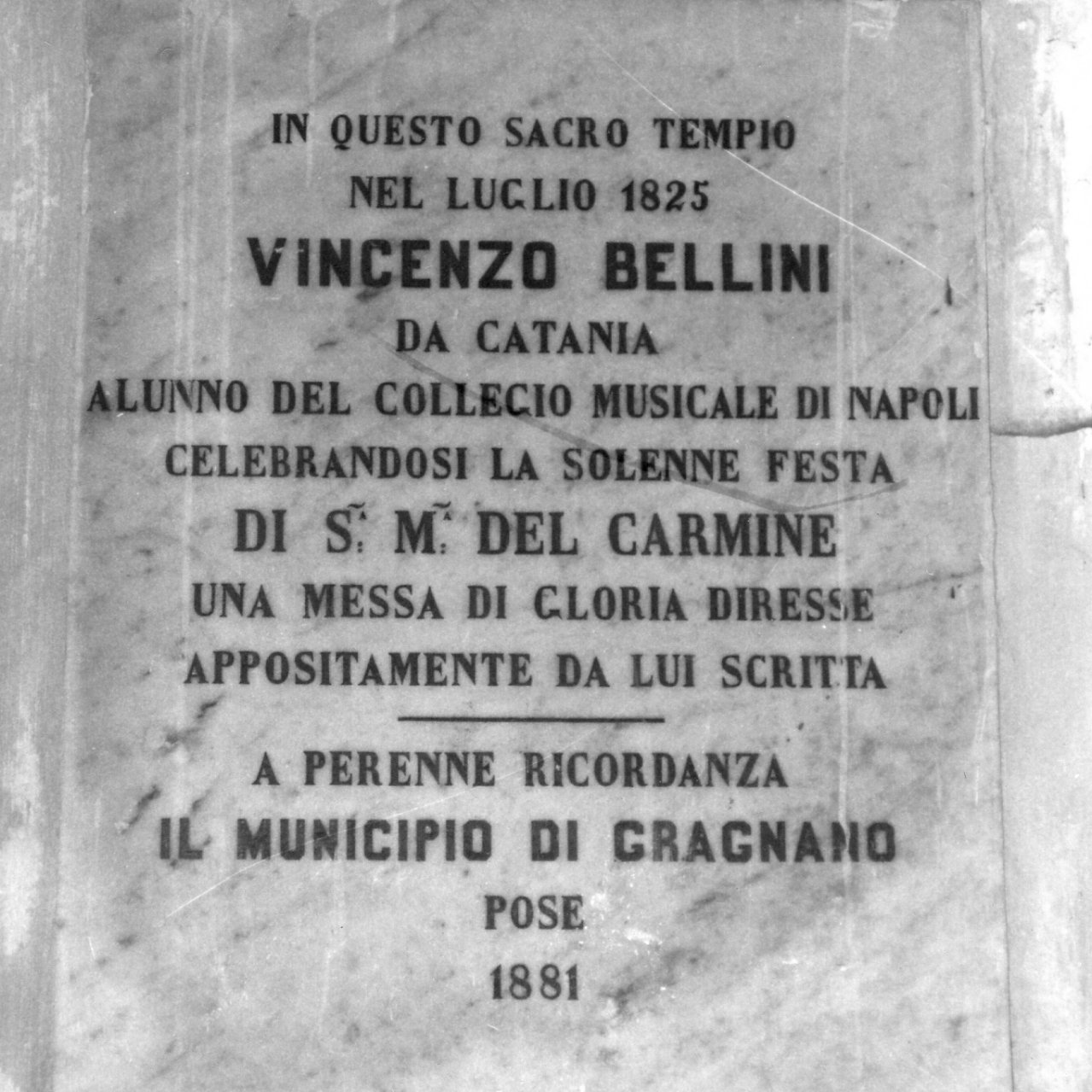 lapide celebrativa - bottega napoletana (sec. XIX)