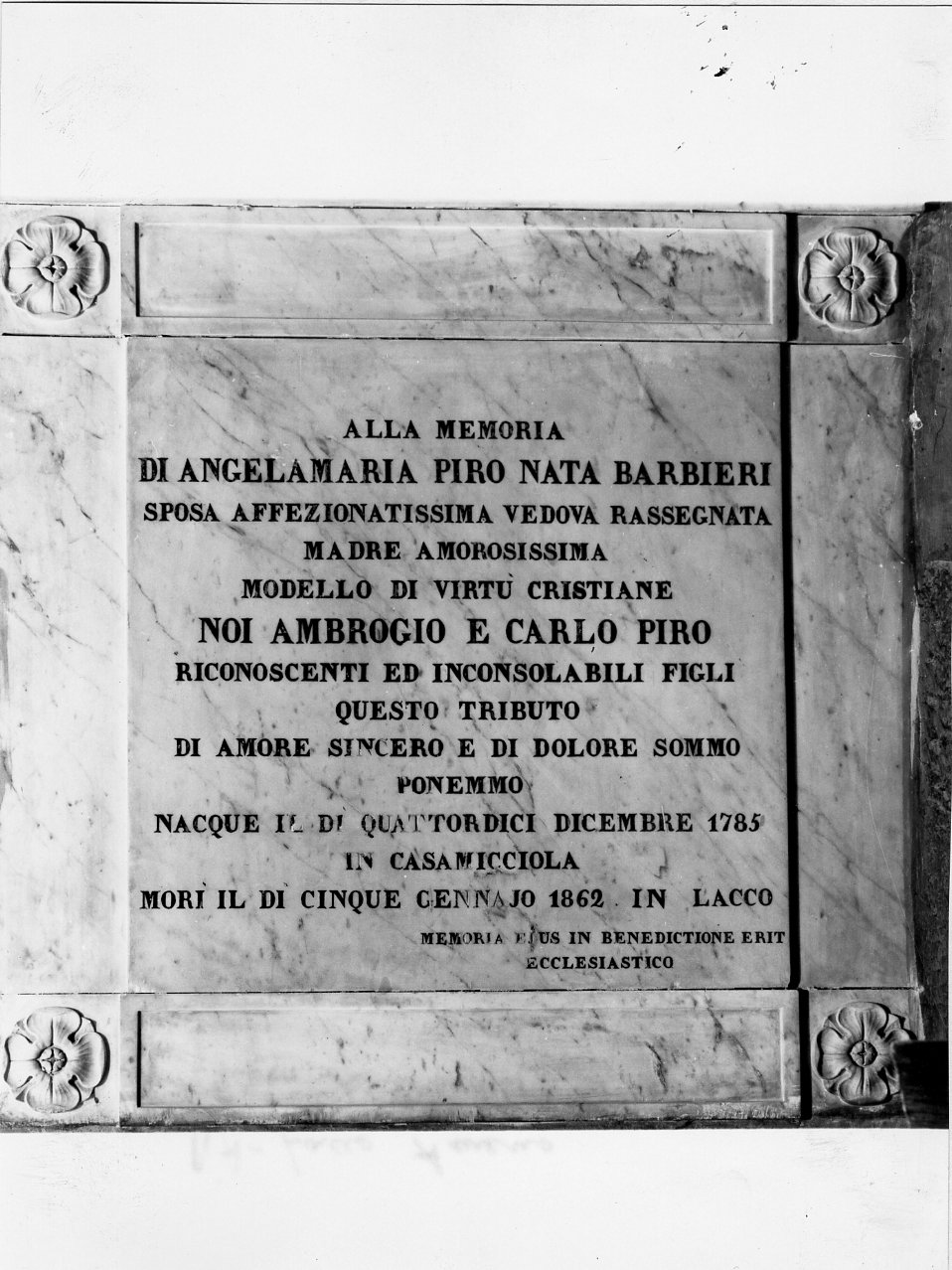 lapide commemorativa - bottega campana (sec. XIX)