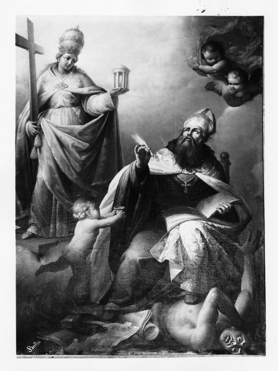 gloria di Sant'Agostino con il trionfo della Chiesa sull'Eresia (dipinto) di Balbi Filippo (prima metà sec. XIX)