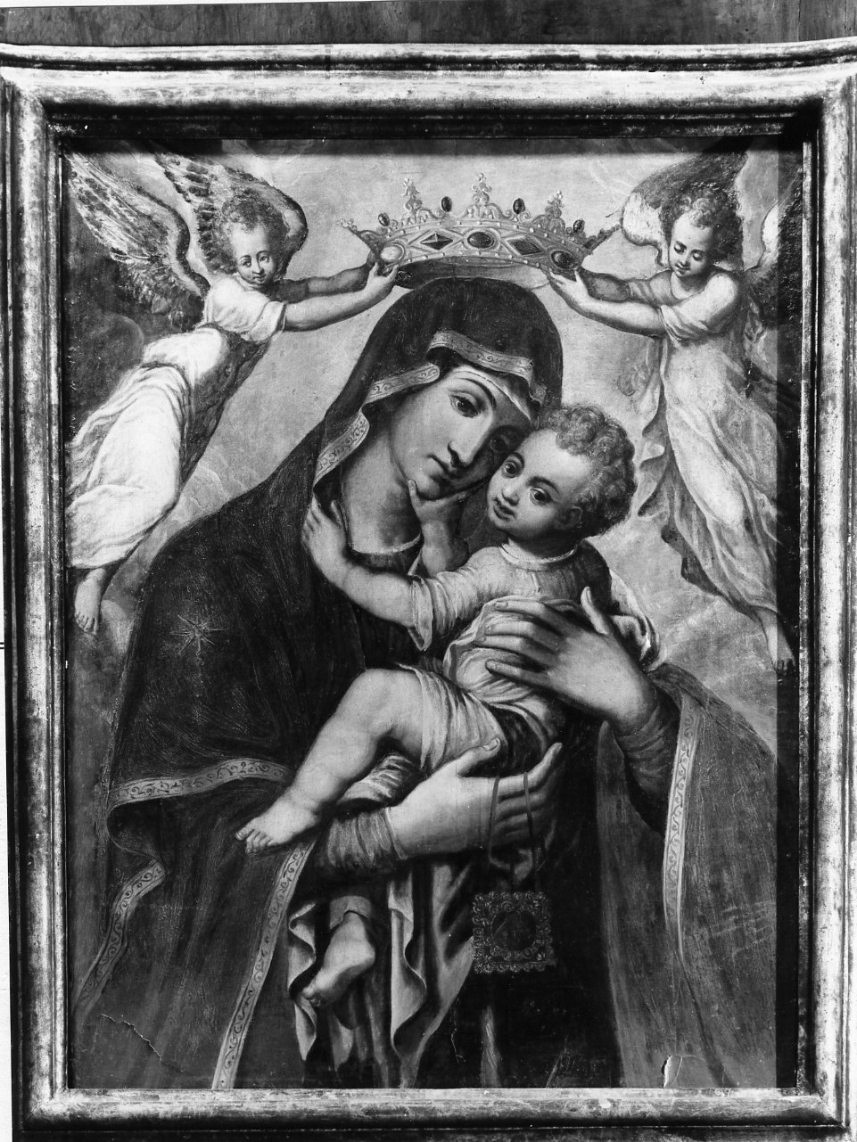 Madonna del Carmelo (dipinto) di Curia Michele (bottega) (fine sec. XVI)