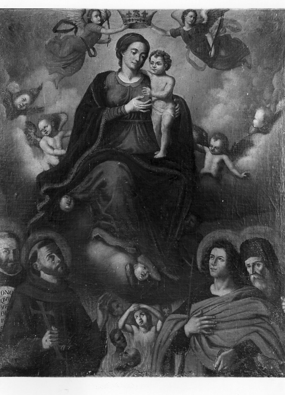 incoronazione di Maria Vergine tra santi e profeti (dipinto) - ambito napoletano (prima metà sec. XVII)