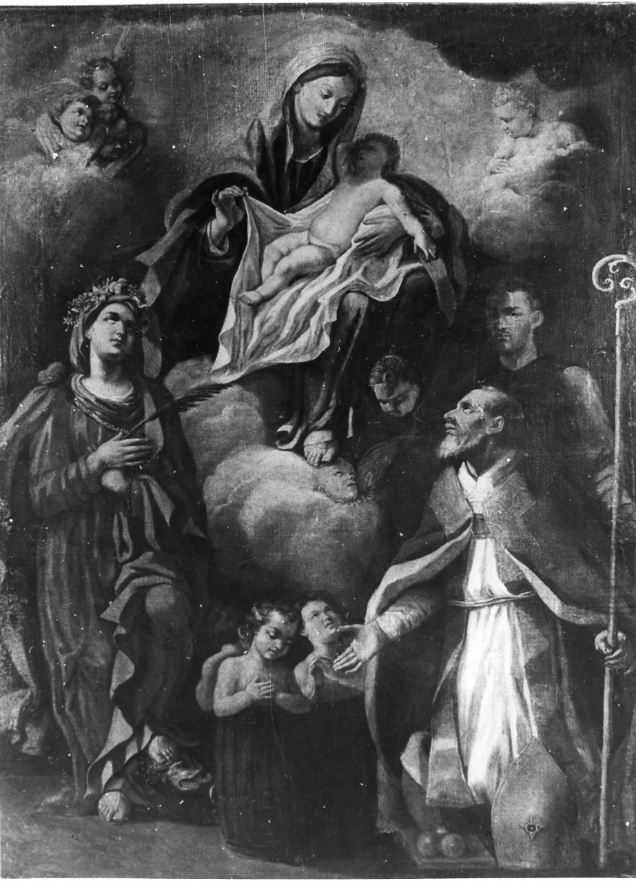 Madonna con Bambino tra Santi domenicani (dipinto) - ambito napoletano (prima metà sec. XIX)