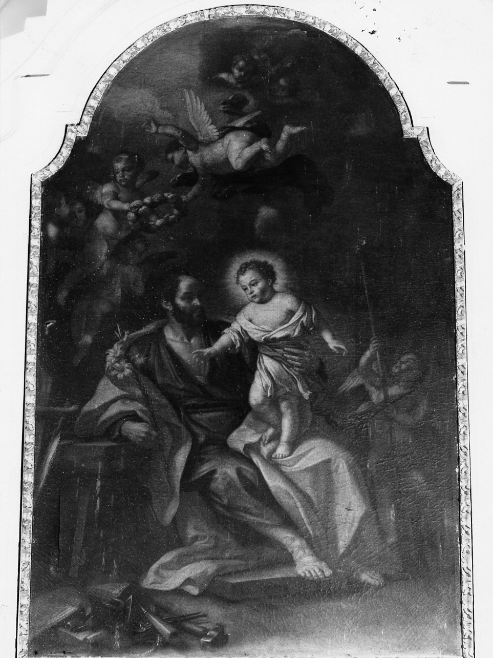 San Giuseppe e Gesù Bambino (dipinto) di Di Spigna Alfonso (sec. XVIII)