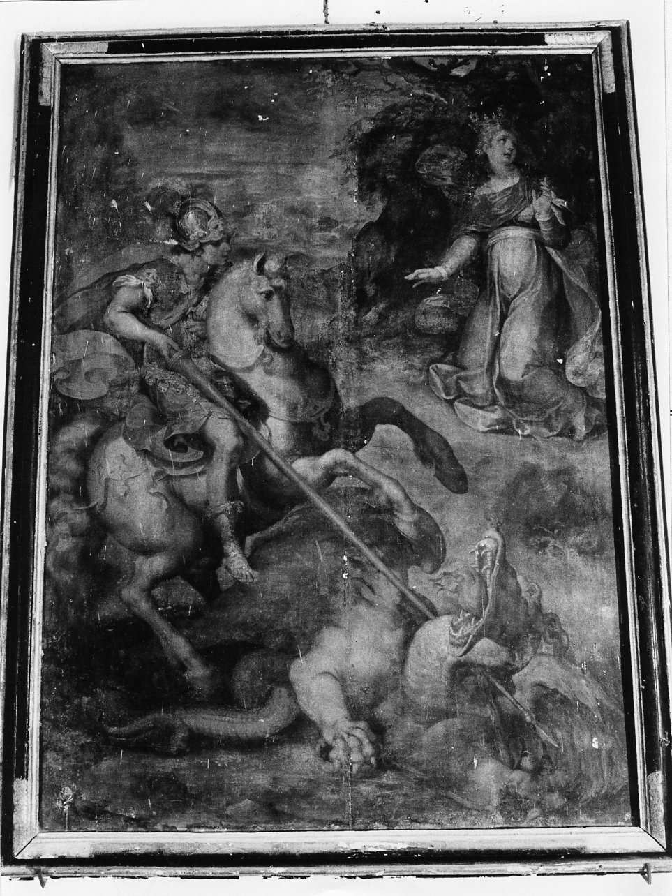 San Giorgio uccide il drago (dipinto) di Borghese Ippolito (fine sec. XVI)