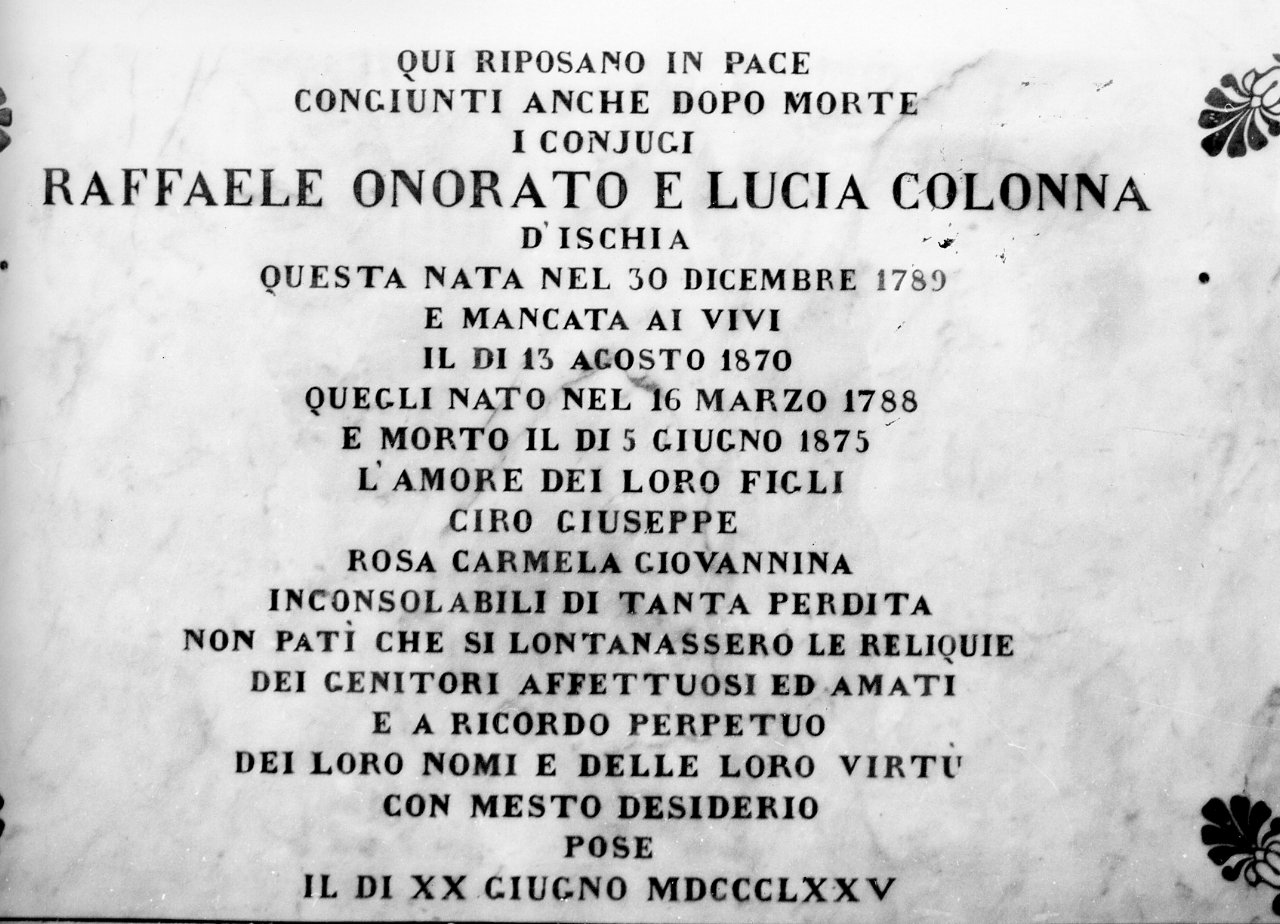 lastra tombale - bottega campana (sec. XIX)