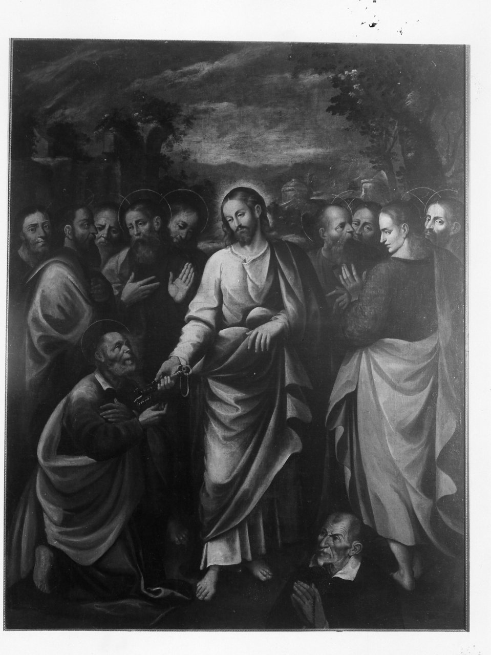 Cristo consegna le chiavi a San Pietro (dipinto) di Santafede Fabrizio (fine sec. XVI)