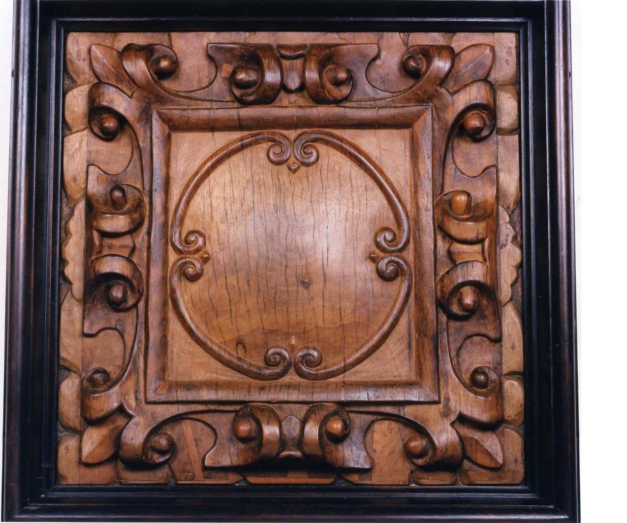 motivi decorativi vegetali (formella, elemento d'insieme) - bottega napoletana (seconda metà sec. XVI)