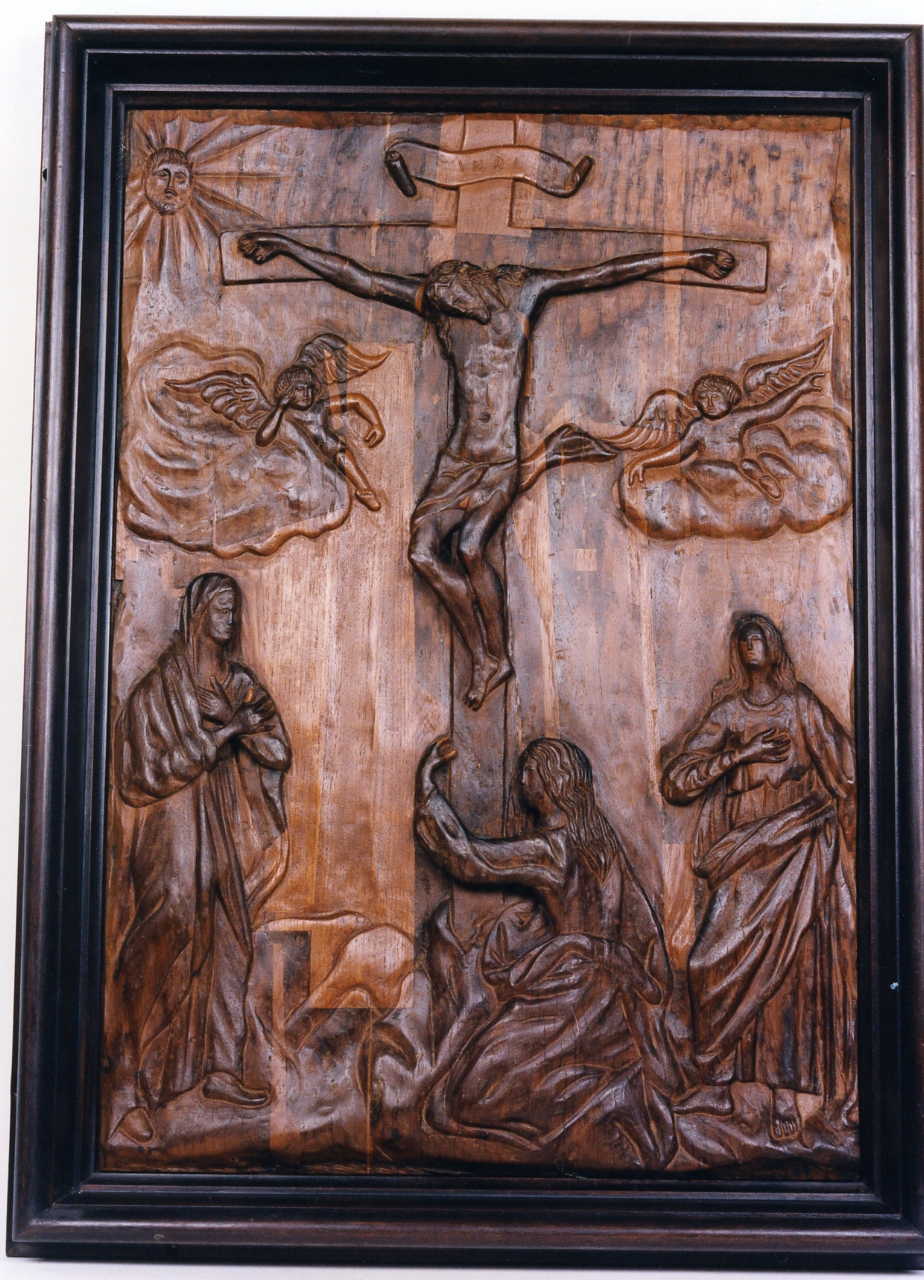 Cristo crocifisso (formella, elemento d'insieme) - bottega napoletana (seconda metà sec. XVI)