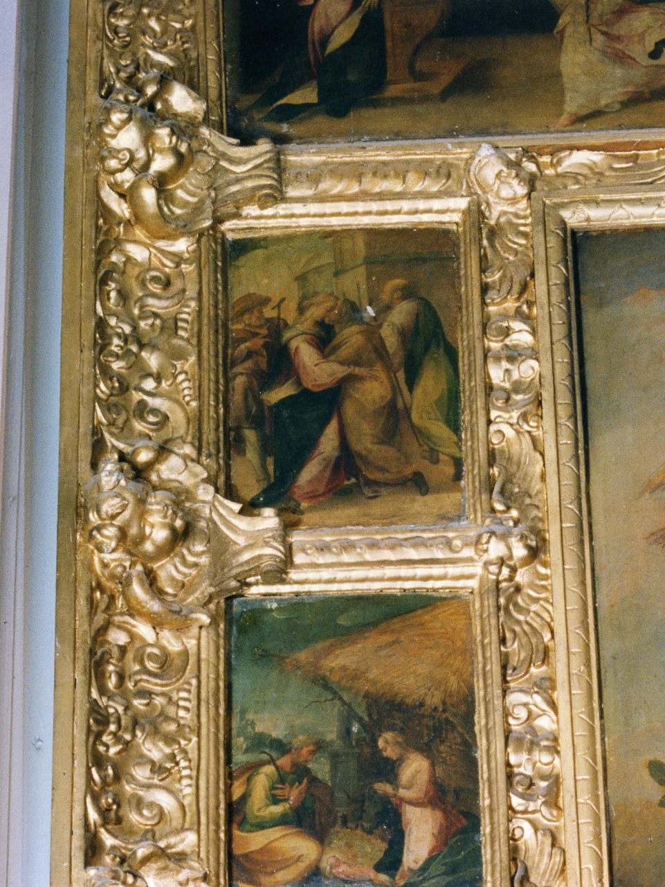 visitazione (scomparto di polittico, elemento d'insieme) di Imparato Girolamo (sec. XVI)