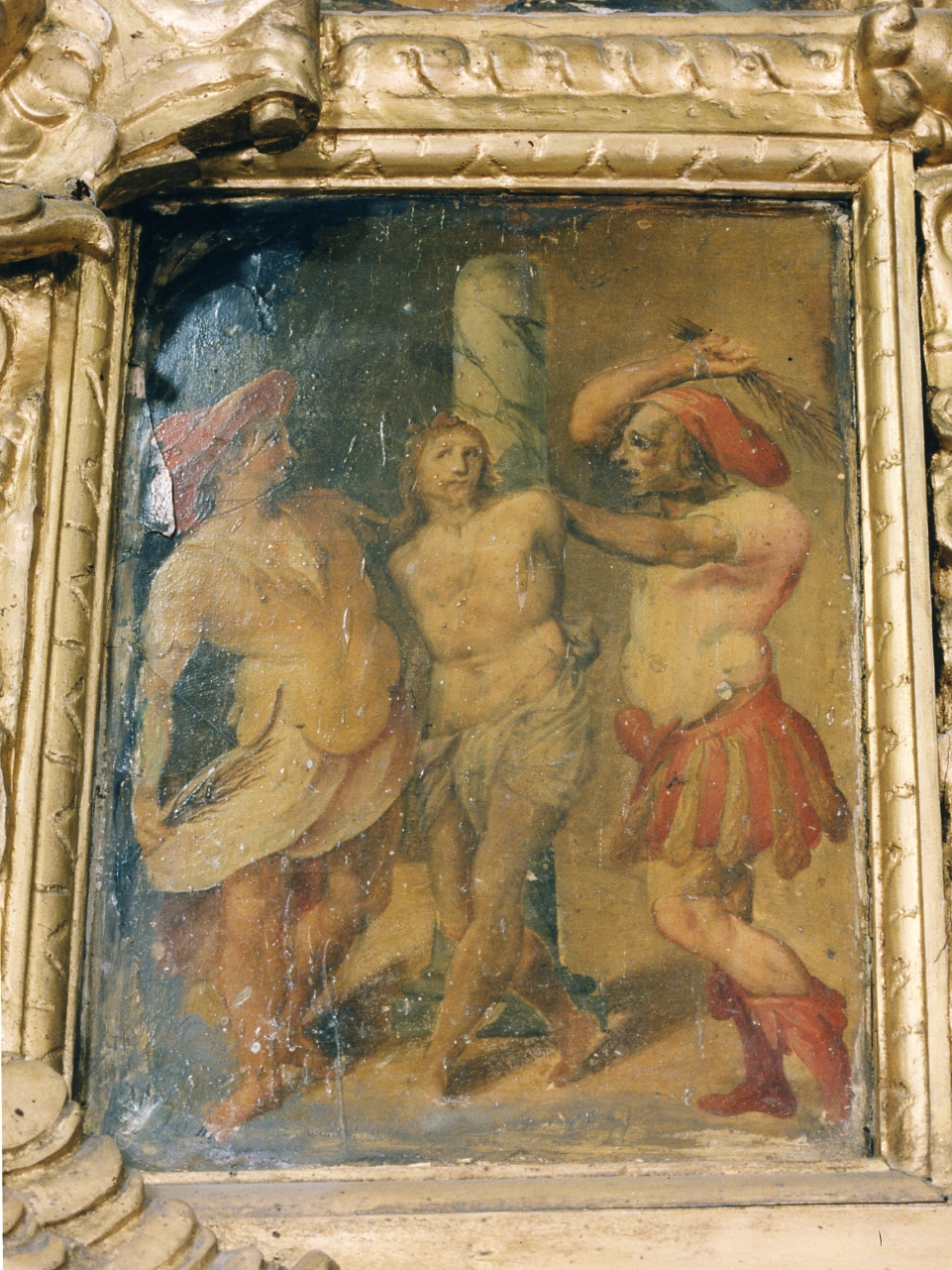 flagellazione di Cristo (formella, elemento d'insieme) di Imparato Girolamo (sec. XVI)