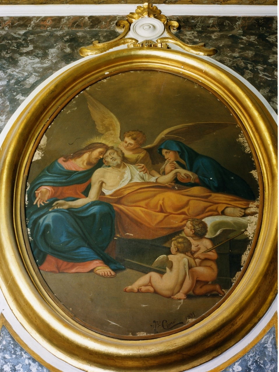 morte di San Giuseppe (dipinto) di Cimò Vincenzo (sec. XX)