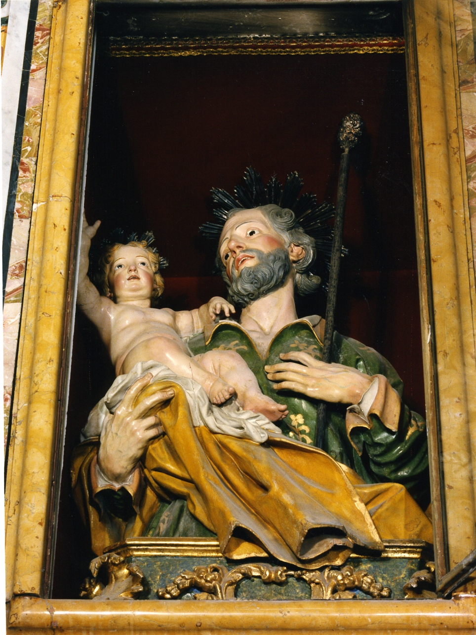 San Giuseppe e Gesù Bambino (scultura) di Bagnasco Girolamo (seconda metà sec. XIX)