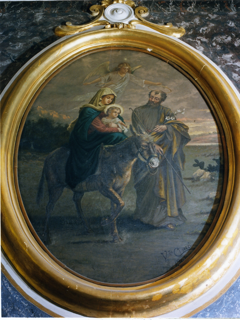 fuga in Egitto (dipinto) di Cimò Vincenzo (sec. XX)