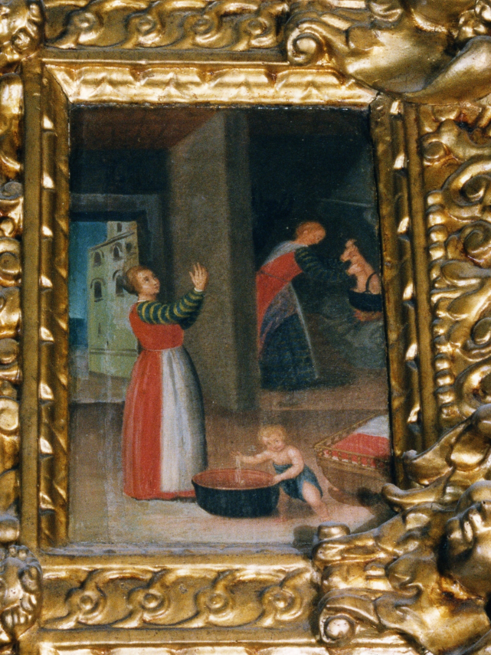 episodio della vita di Sant'Antonio da Padova (scomparto di polittico, elemento d'insieme) - ambito napoletano (fine/inizio secc. XVI/ XVII)