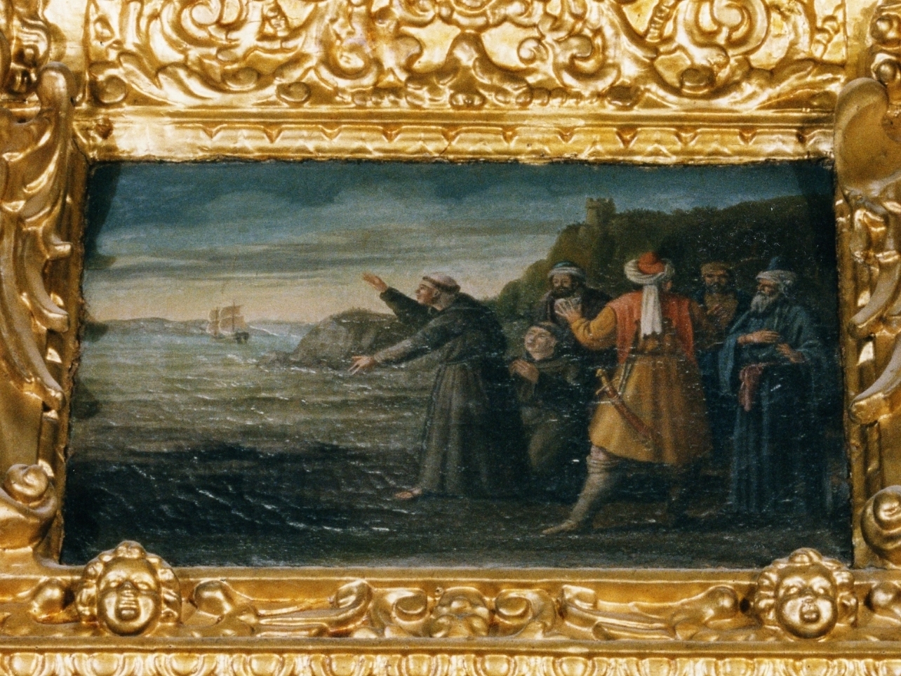 episodio della vita di Sant'Antonio da Padova (scomparto di polittico, elemento d'insieme) - ambito napoletano (metà sec. XIX)