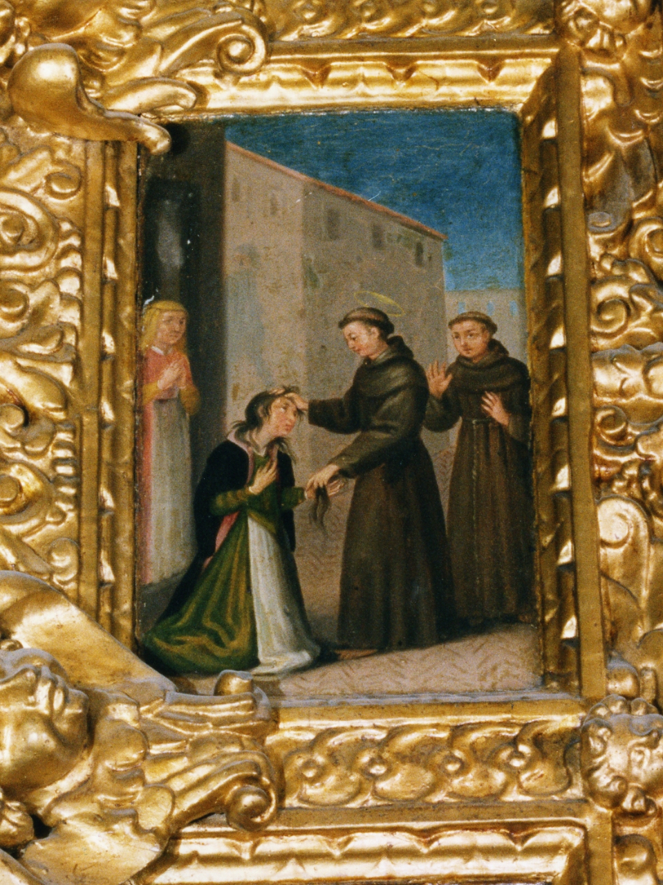 miracolo di Sant'Antonio da Padova (scomparto di polittico, elemento d'insieme) - ambito napoletano (fine/inizio secc. XVI/ XVII)