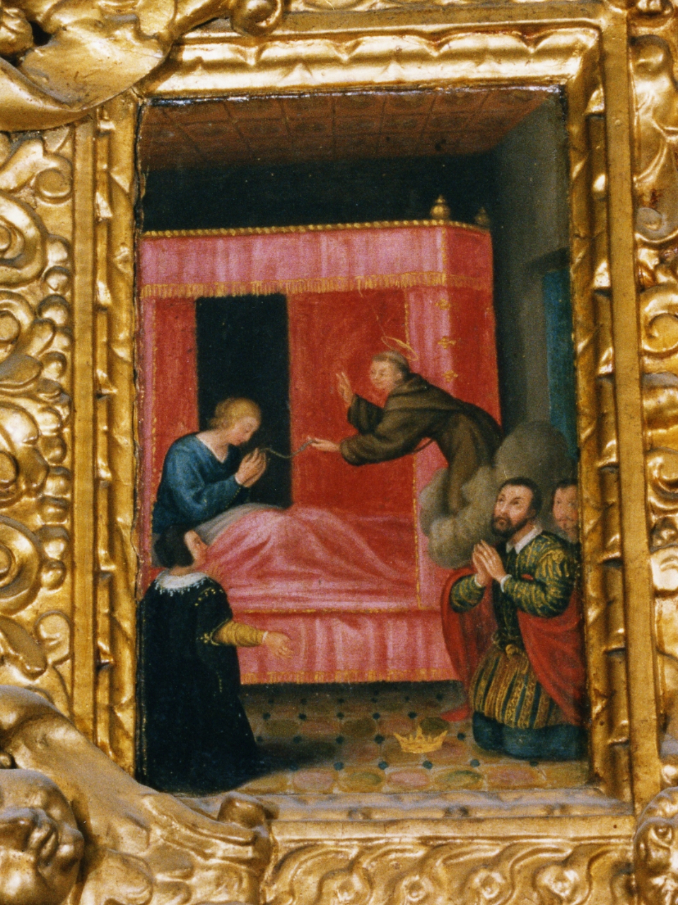 miracolo di Sant'Antonio da Padova (scomparto di polittico, elemento d'insieme) - ambito napoletano (fine/inizio secc. XVI/ XVII)