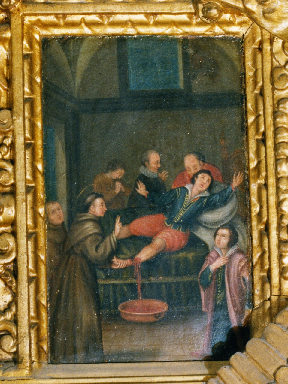 miracolo di Sant'Antonio da Padova (scomparto di polittico, elemento d'insieme) - ambito napoletano (fine/inizio secc. XVI/ XVII)