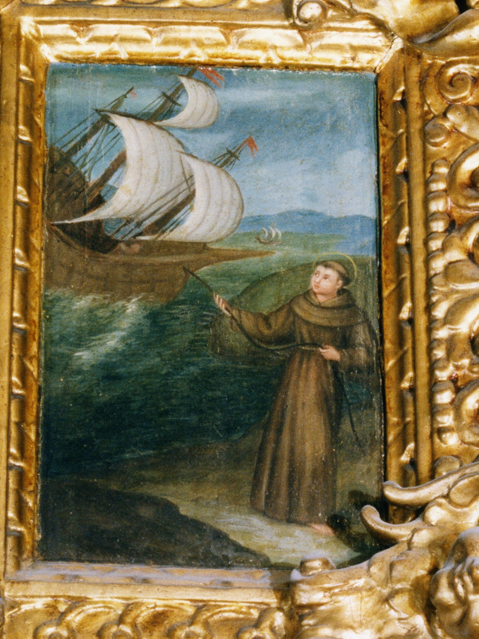 Sant'Antonio da Padova predica ai pesci (scomparto di polittico, elemento d'insieme) - ambito napoletano (fine/inizio secc. XVI/ XVII)