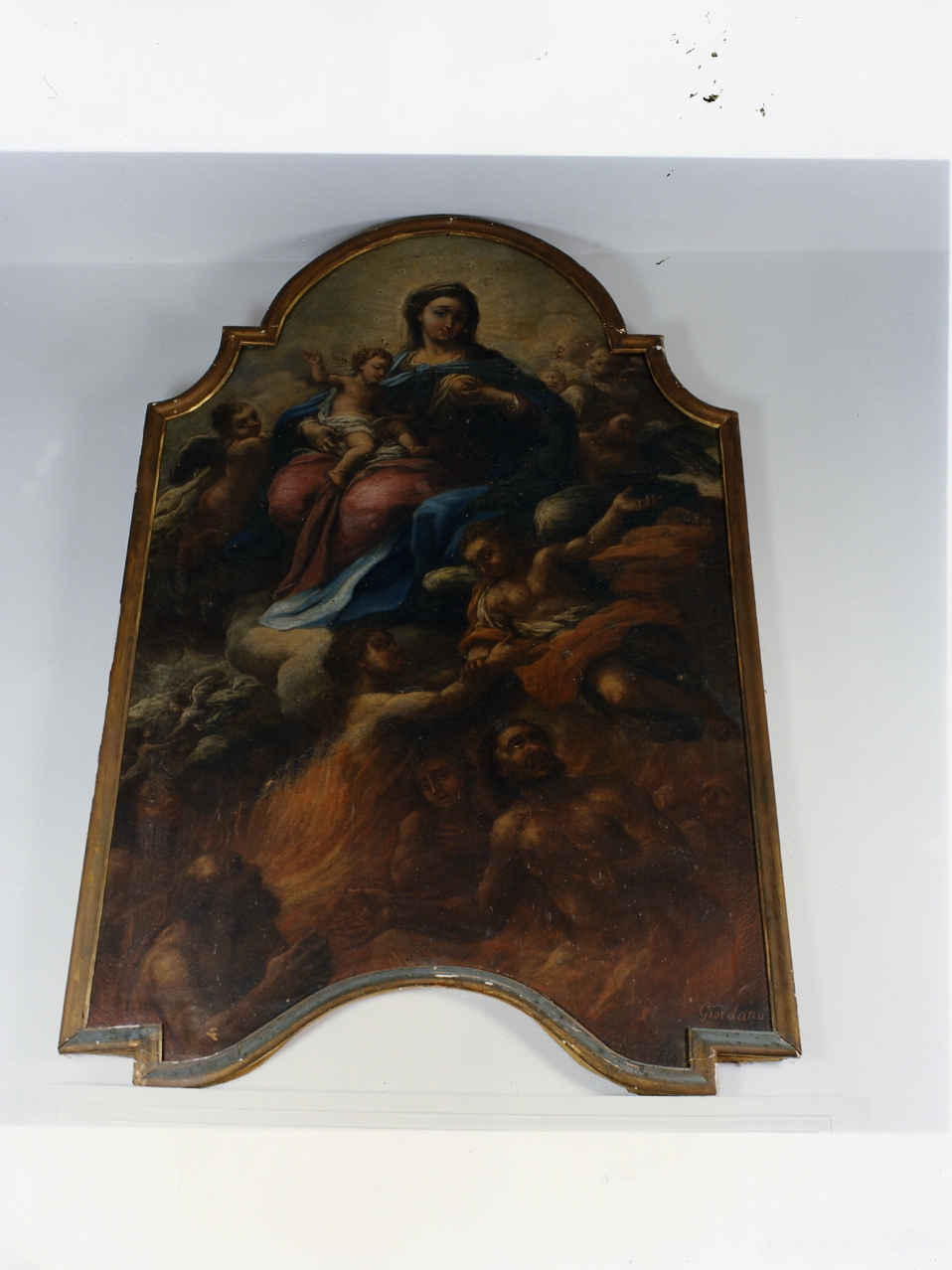 Madonna con Bambino e angeli (dipinto) di Giordano Luca (bottega) (sec. XVIII)