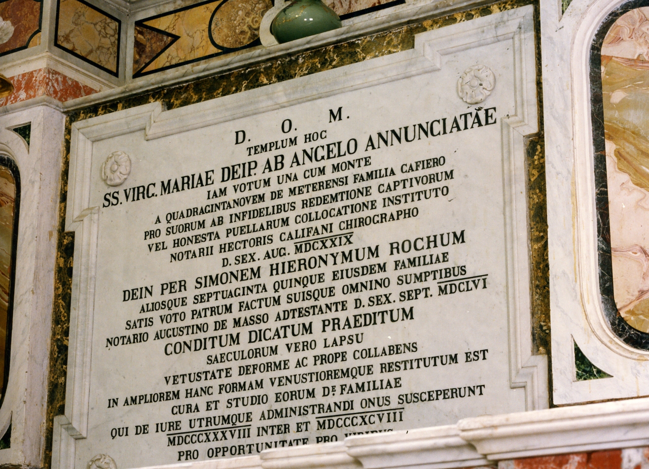 lapide commemorativa - bottega napoletana (secondo quarto sec. XIX)