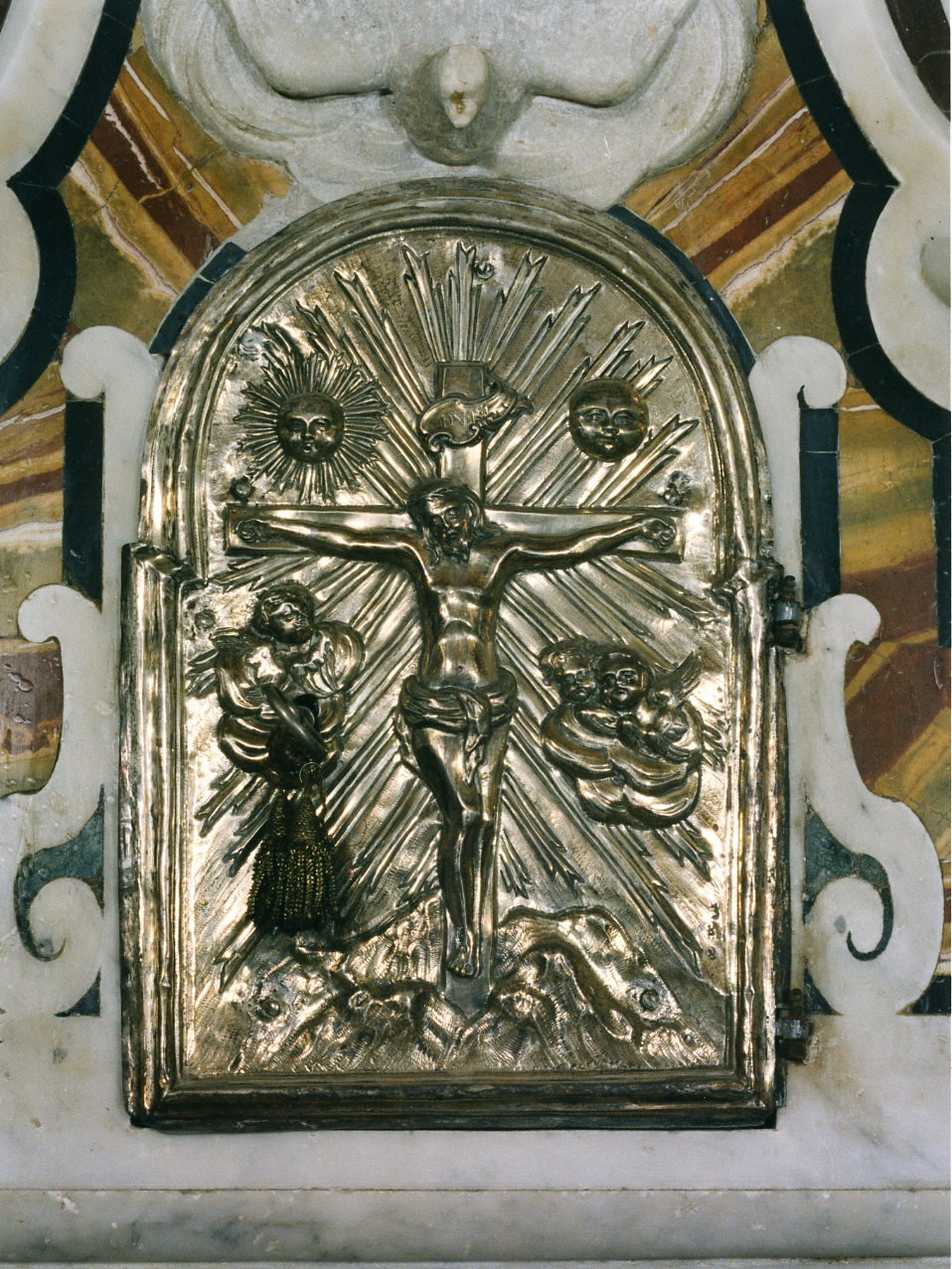 Cristo crocifisso (sportello di tabernacolo) - bottega napoletana (metà sec. XVIII)