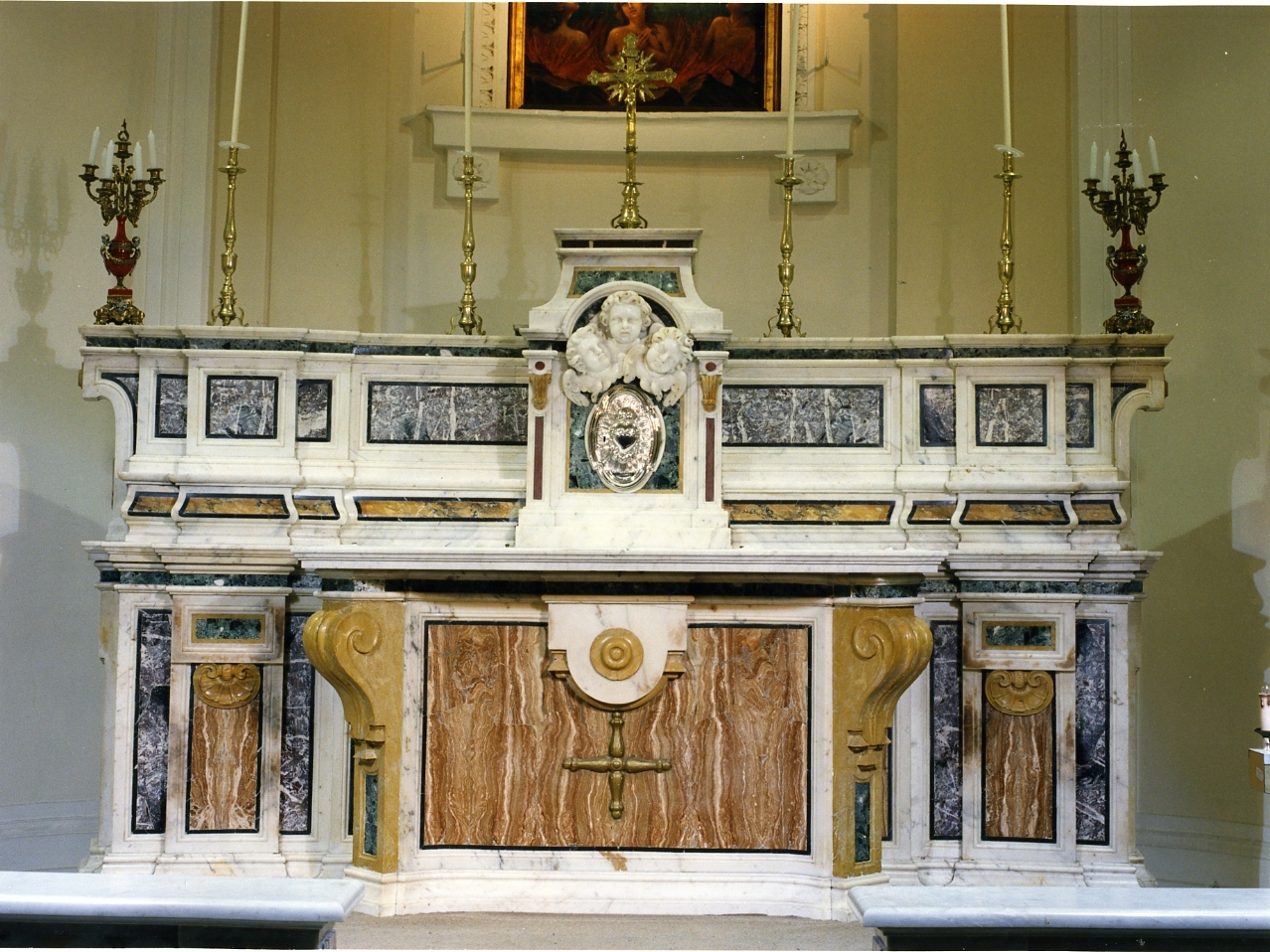 altare maggiore - bottega napoletana (ultimo quarto sec. XVIII, sec. XIX)
