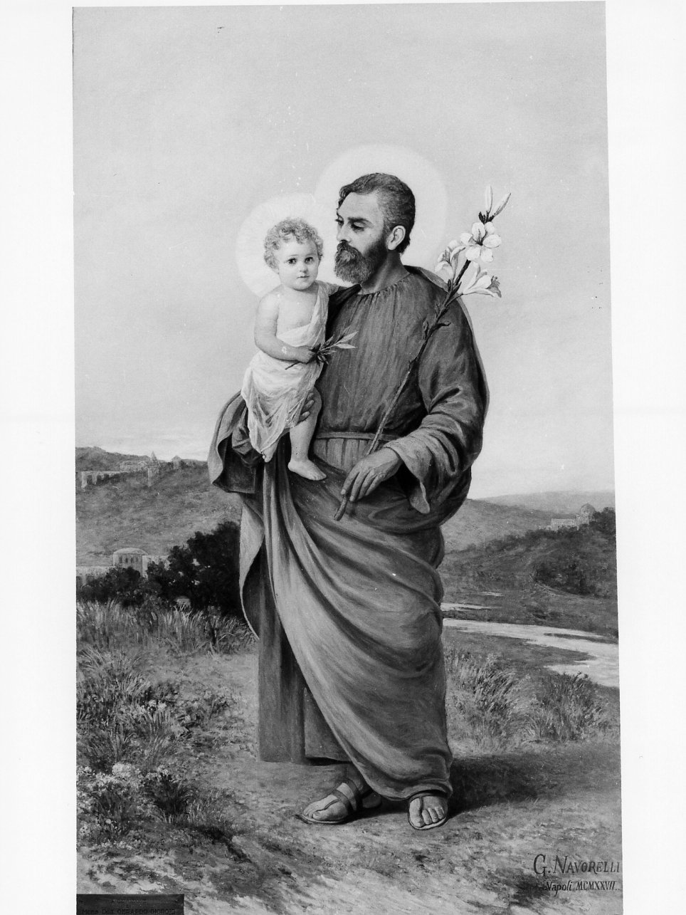 San Giuseppe e Gesù Bambino (dipinto) - ambito napoletano (sec. XX)