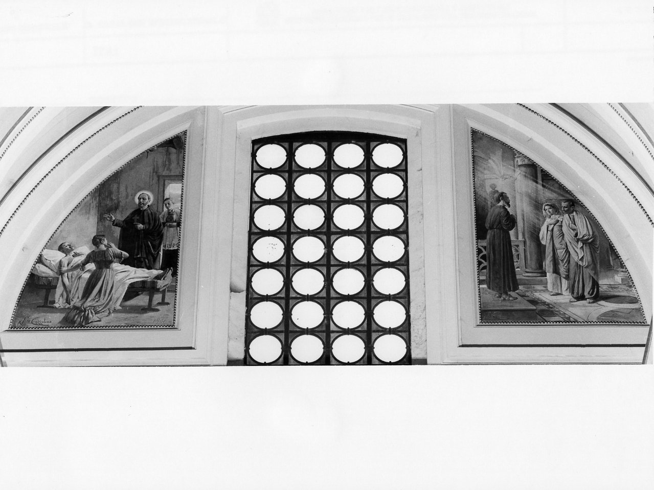 storie della vita di San Camillo De Lellis (decorazione pittorica) di Cozzolino Nicola (inizio sec. XX)