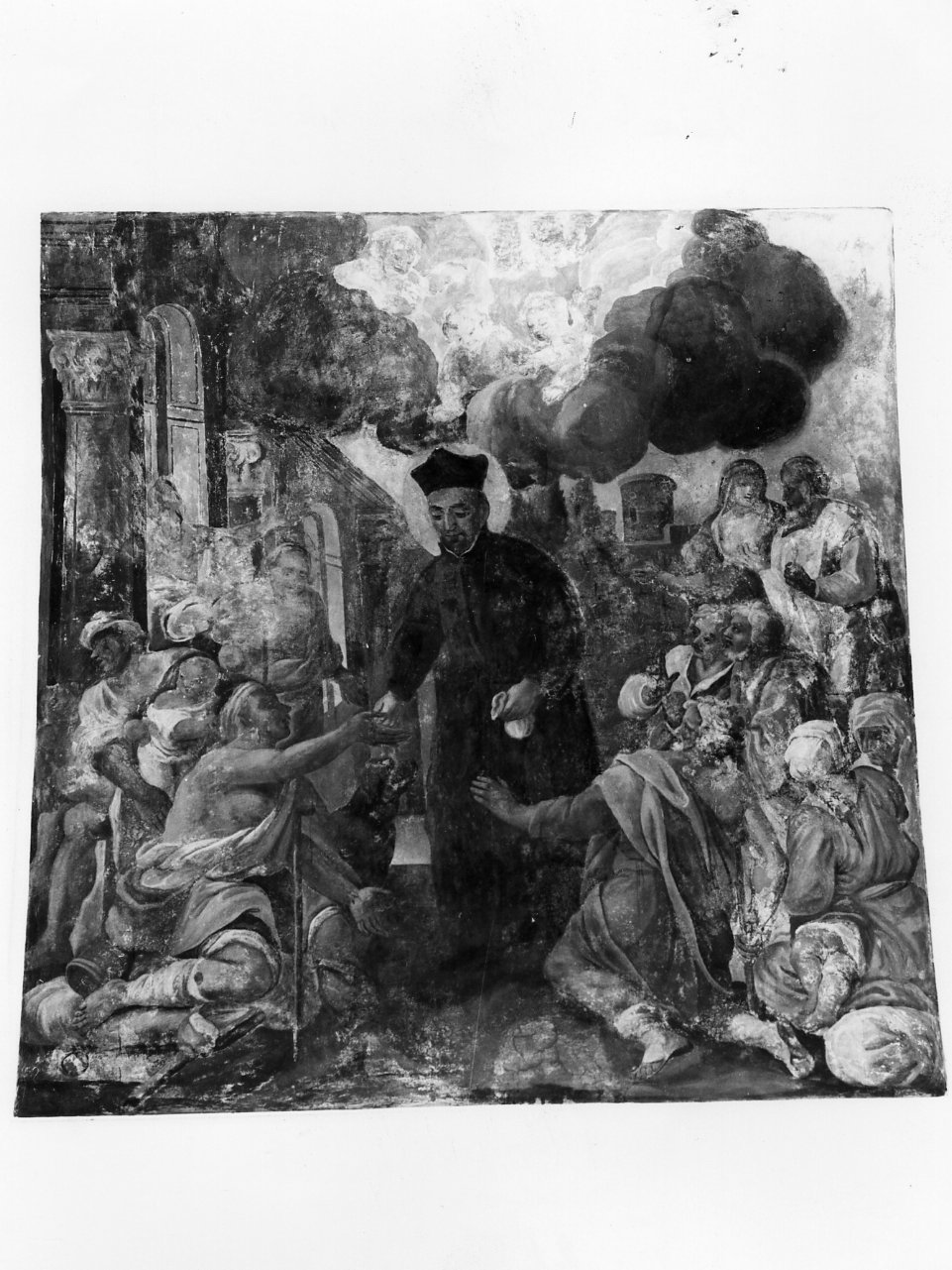 Sant'Ignazio di Loyola distribuisce l'elemosina (dipinto) di Vitale Filippo (primo quarto sec. XVIII)