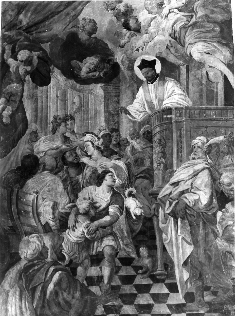 predica di Sant'Ignazio di Loyola (dipinto) di Vitale Filippo (sec. XVIII)