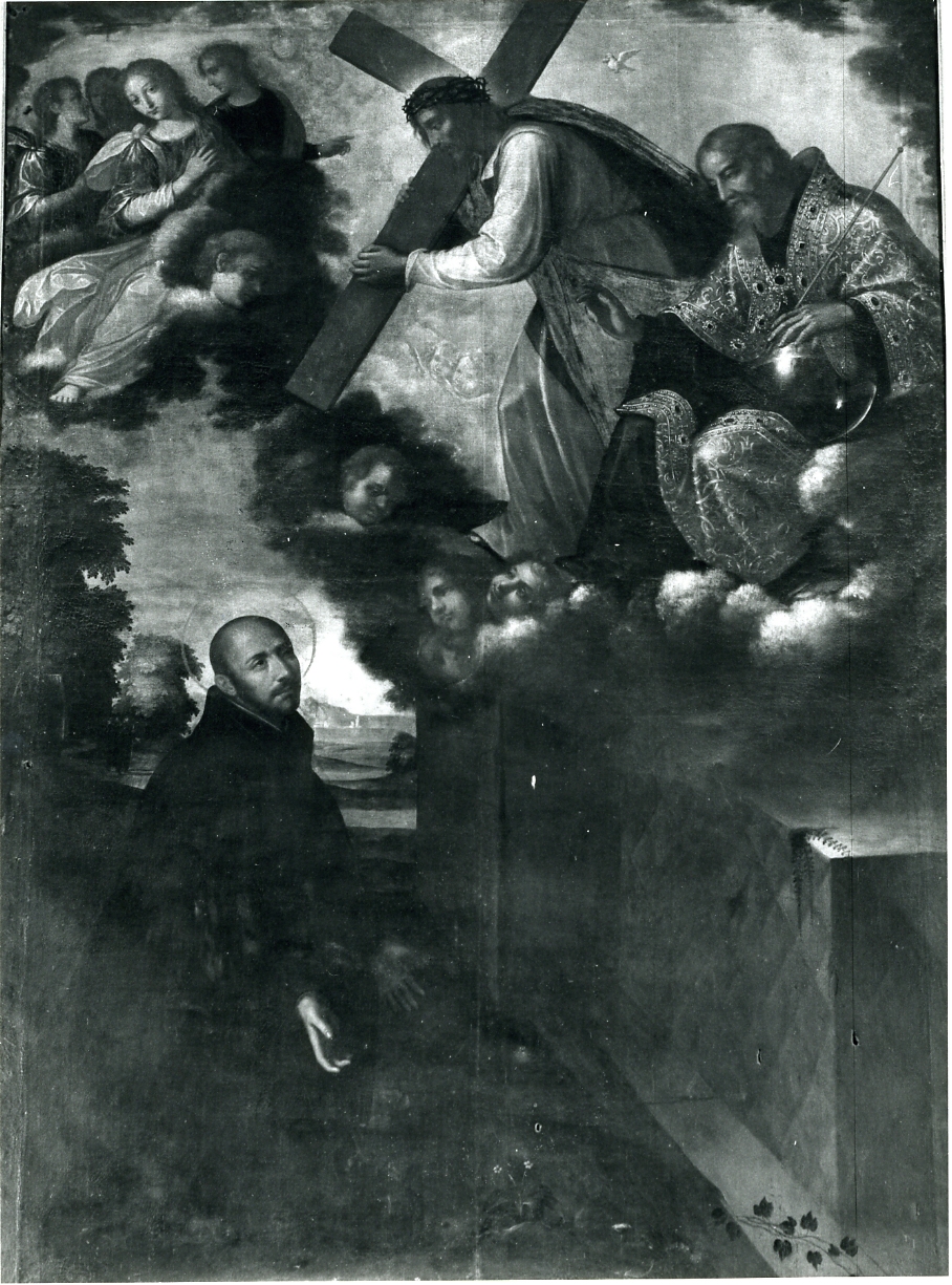 apparizione della Trinita' a Sant'Ignazio (dipinto) di Imparato Girolamo (primo quarto sec. XVII)