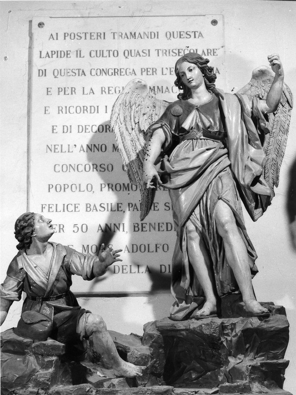 Tobia e San Raffaele arcangelo (gruppo scultoreo) di Citarelli Francesco (cerchia) (prima metà sec. XIX)