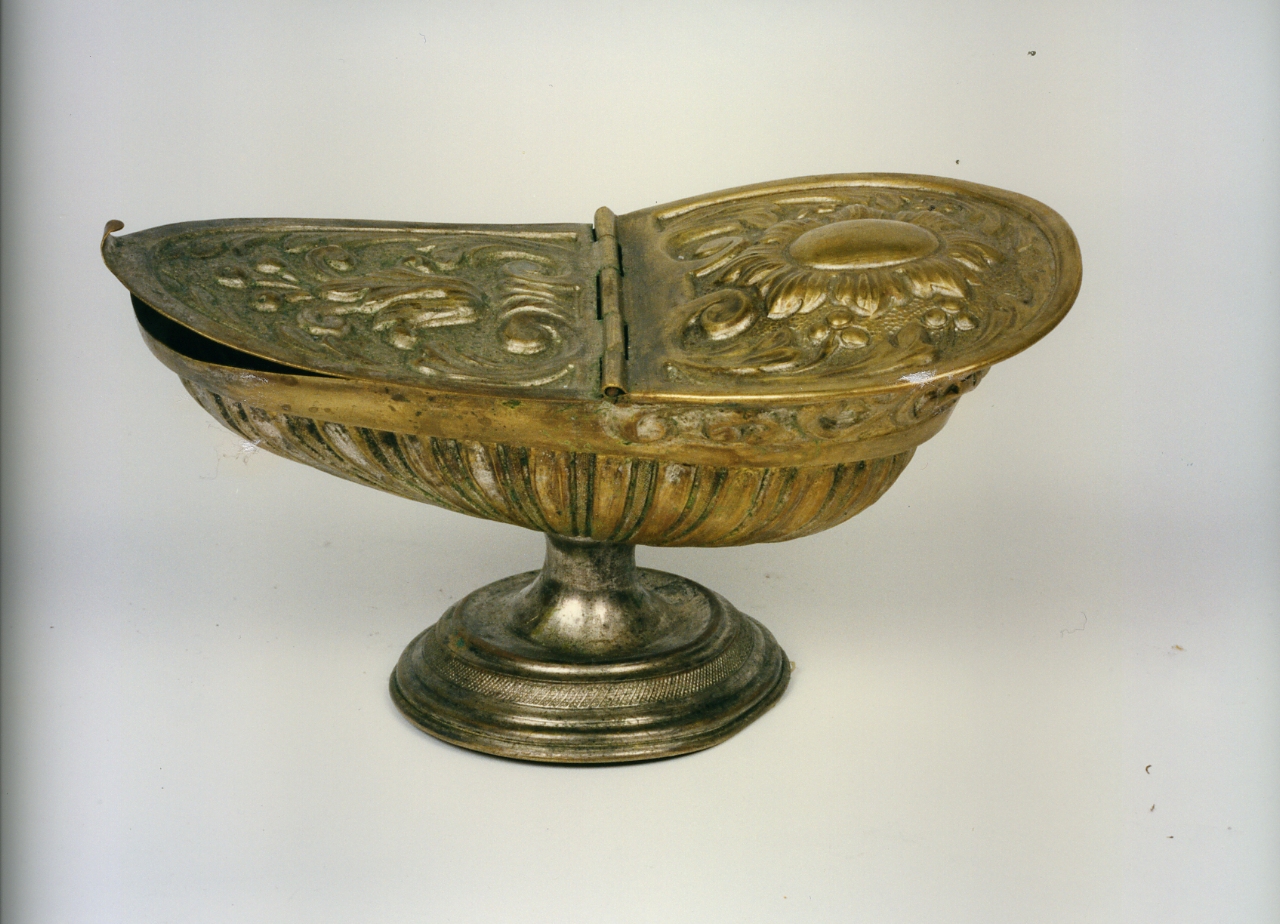 navicella portaincenso - a lucerna - bottega napoletana (fine sec. XIX)