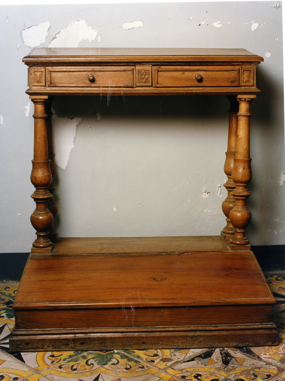 inginocchiatoio - bottega napoletana (fine/inizio secc. XIX/ XX)