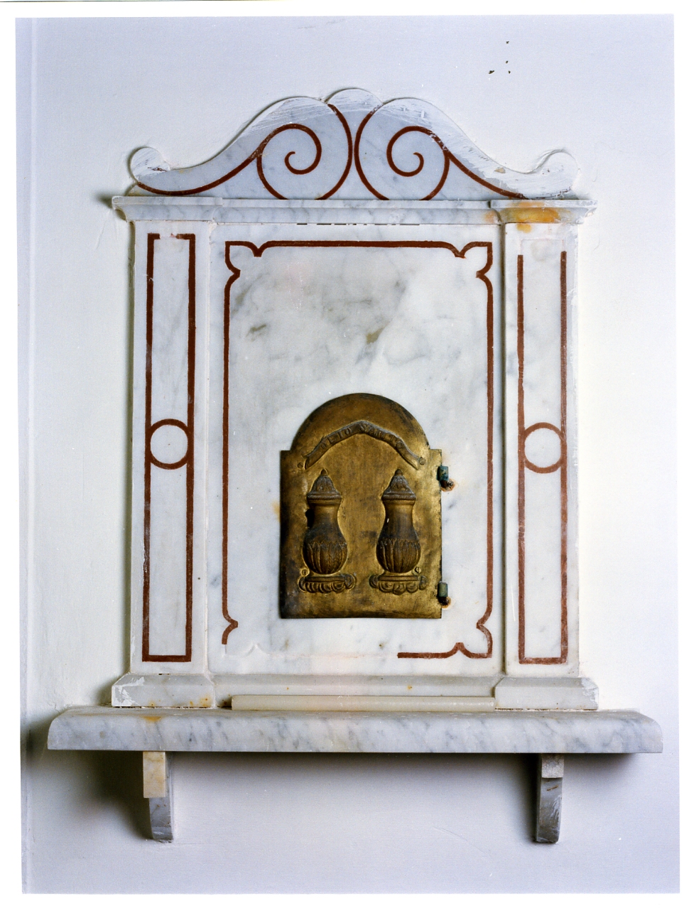 anta di armadietto per oli santi - bottega napoletana (seconda metà sec. XIX)