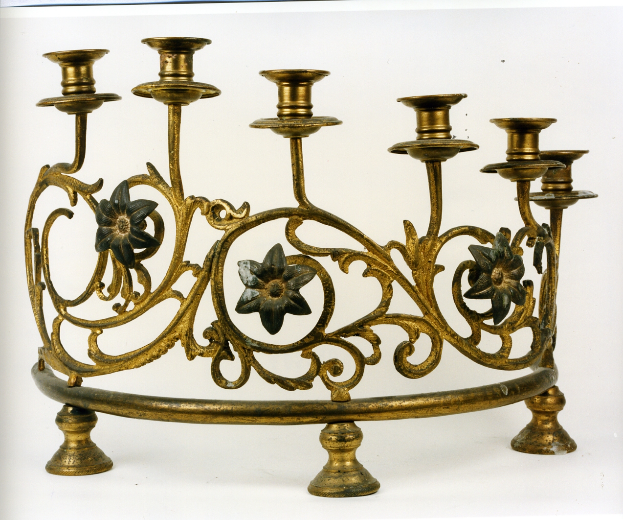 candelabro, serie - bottega napoletana (seconda metà sec. XIX)