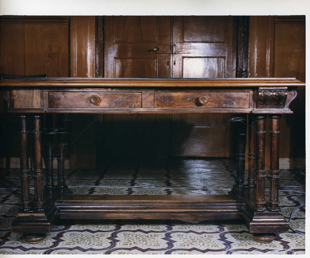 scrivania - bottega napoletana (fine/inizio secc. XIX/ XX)