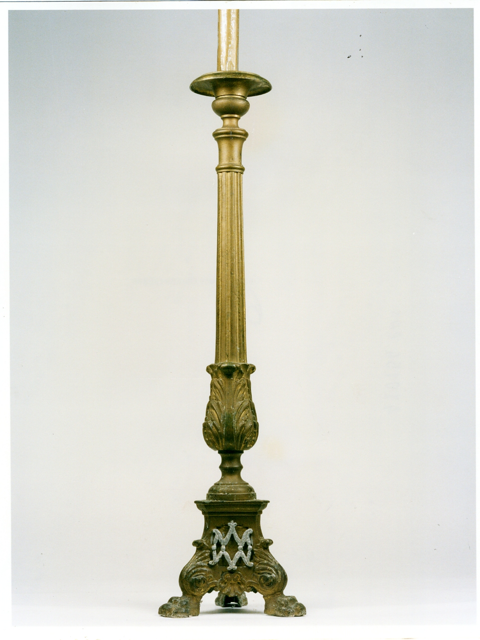 candeliere d'altare, serie - bottega napoletana (seconda metà sec. XIX)