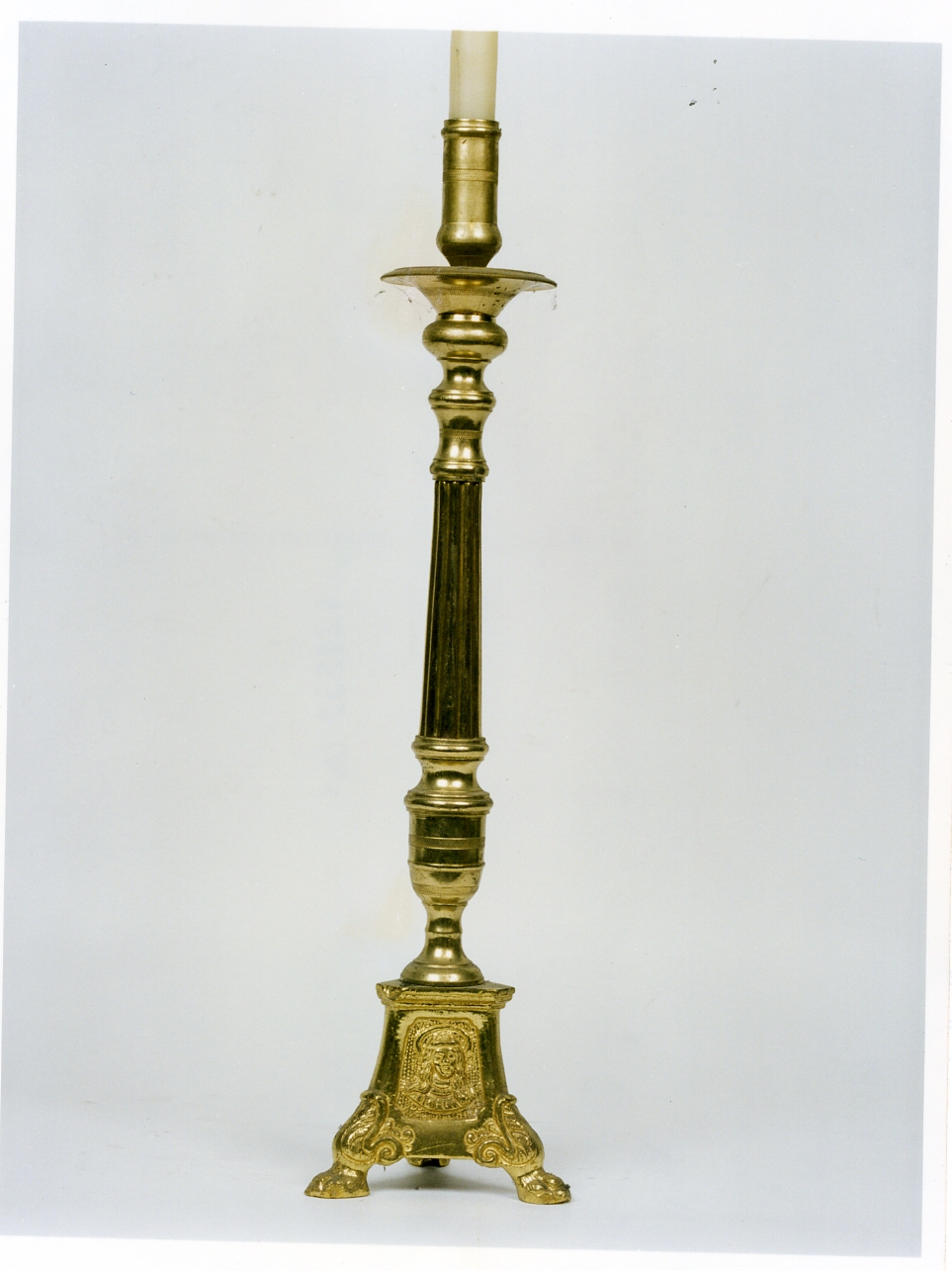 candeliere d'altare, serie - bottega campana (seconda metà sec. XIX)