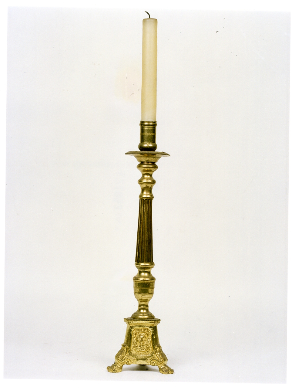 candeliere d'altare, serie - bottega campana (seconda metà sec. XIX)