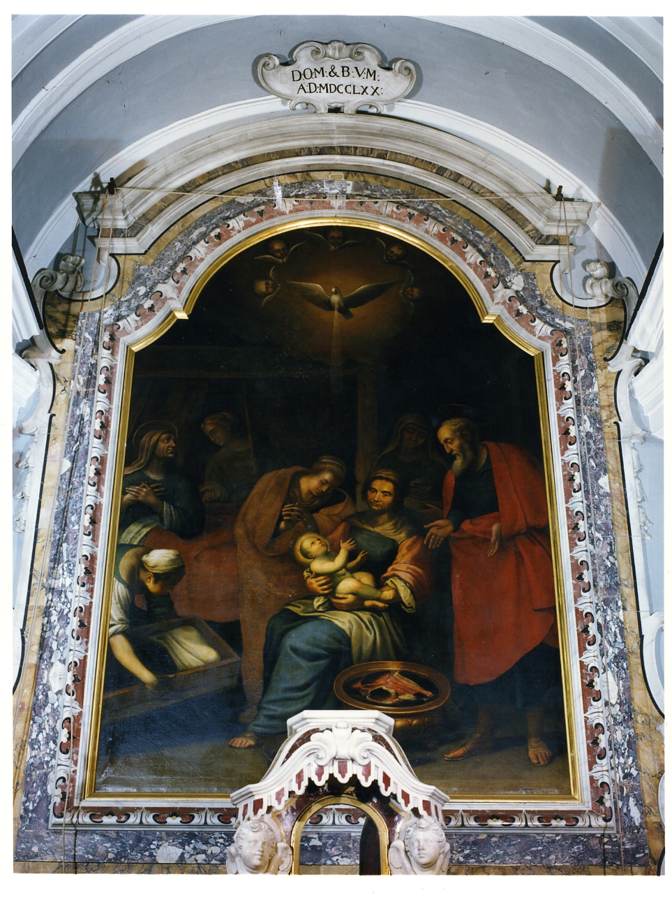 nascita di Maria Vergine (pala d'altare) - ambito campano (metà sec. XVII)