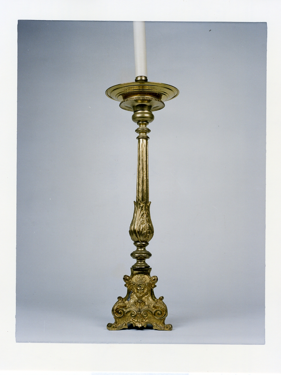 candeliere d'altare, serie - bottega napoletana (ultimo quarto sec. XIX)